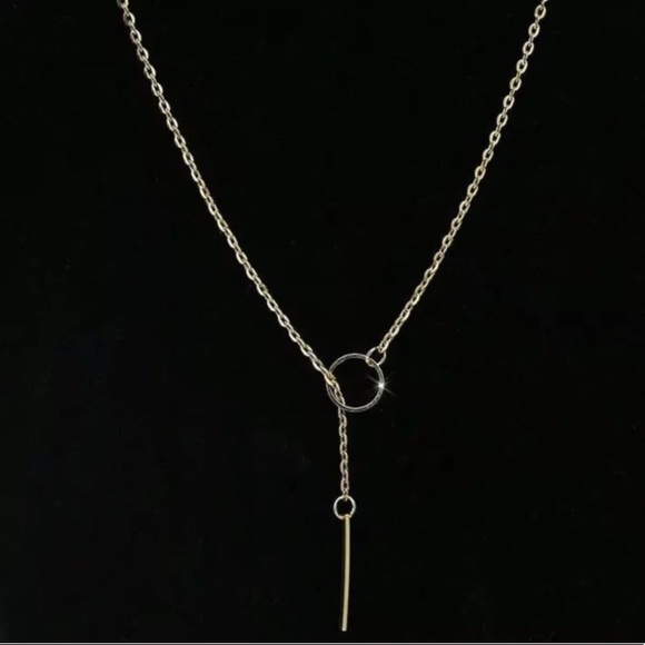 5⭐️ BESTSELLER! Dainty Gold Drop Lariat Necklace - Picture 2 of 8